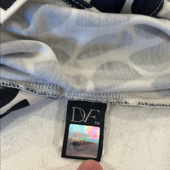 DVF | Black White Wrap Dress New Julian Two Long Sleeve 100% Silk Jersey - Picture 13 of 16